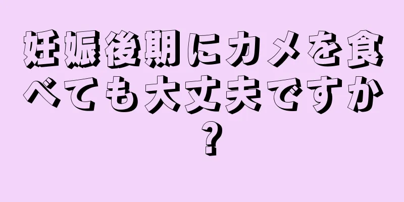 妊娠後期にカメを食べても大丈夫ですか？