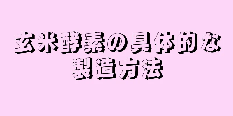 玄米酵素の具体的な製造方法