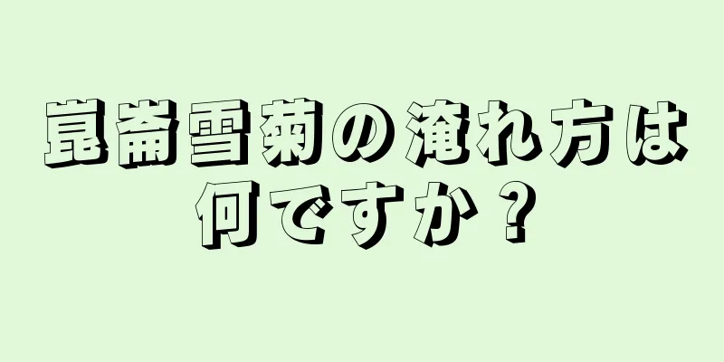 崑崙雪菊の淹れ方は何ですか？