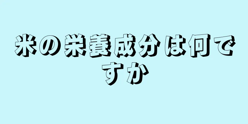 米の栄養成分は何ですか