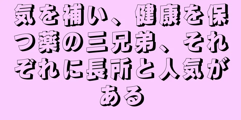 気を補い、健康を保つ薬の三兄弟、それぞれに長所と人気がある