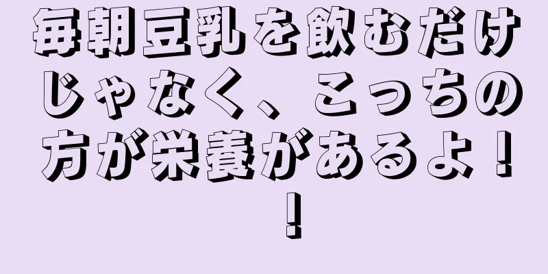 毎朝豆乳を飲むだけじゃなく、こっちの方が栄養があるよ！！