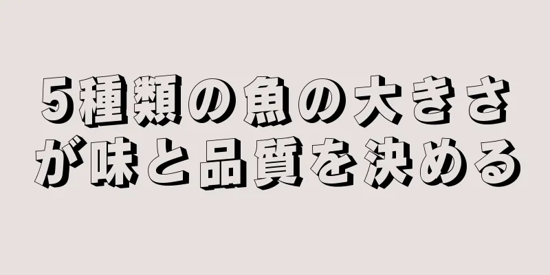 5種類の魚の大きさが味と品質を決める