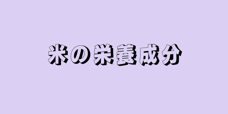 米の栄養成分