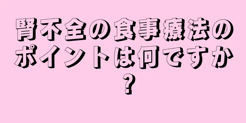 腎不全の食事療法のポイントは何ですか？