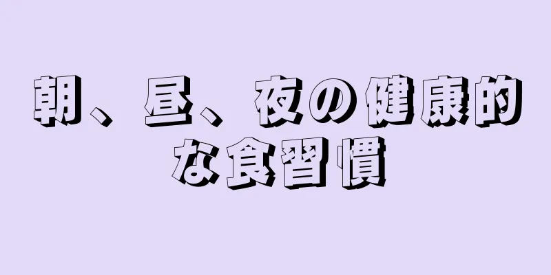 朝、昼、夜の健康的な食習慣