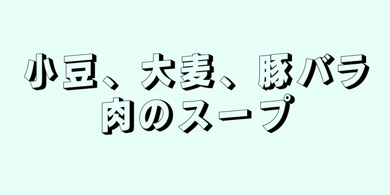 小豆、大麦、豚バラ肉のスープ