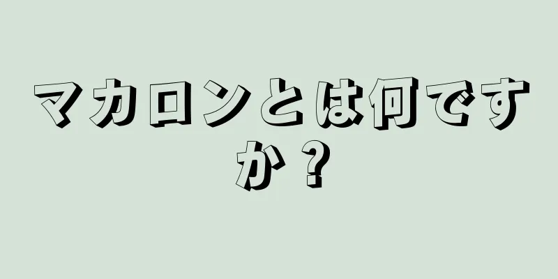 マカロンとは何ですか？