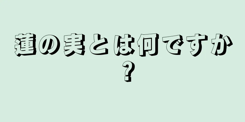 蓮の実とは何ですか？