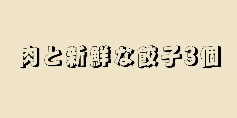 肉と新鮮な餃子3個