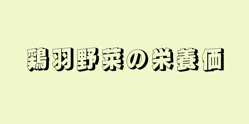 鶏羽野菜の栄養価