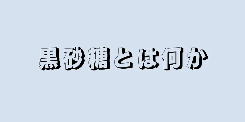 黒砂糖とは何か