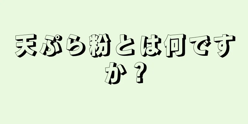 天ぷら粉とは何ですか？