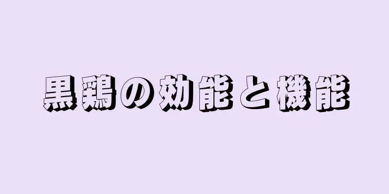 黒鶏の効能と機能