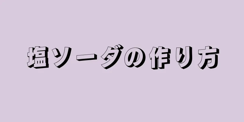 塩ソーダの作り方