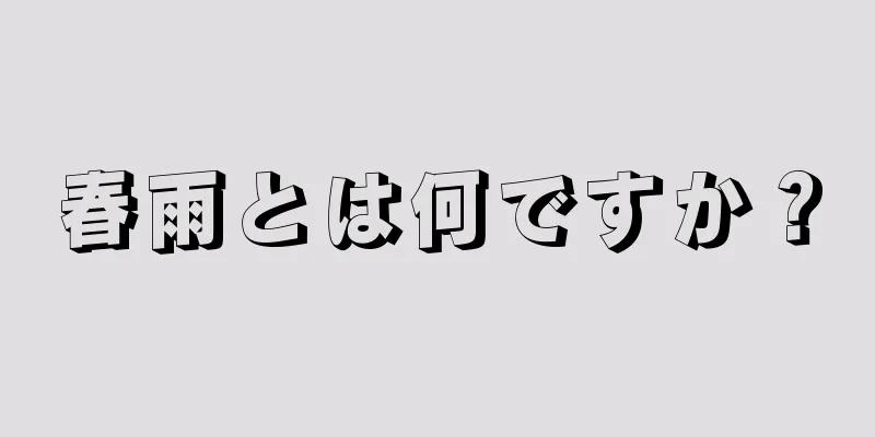 春雨とは何ですか？