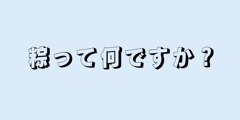 粽って何ですか？