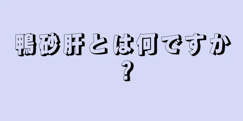 鴨砂肝とは何ですか？