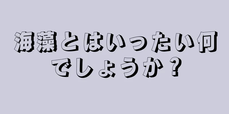 海藻とはいったい何でしょうか？