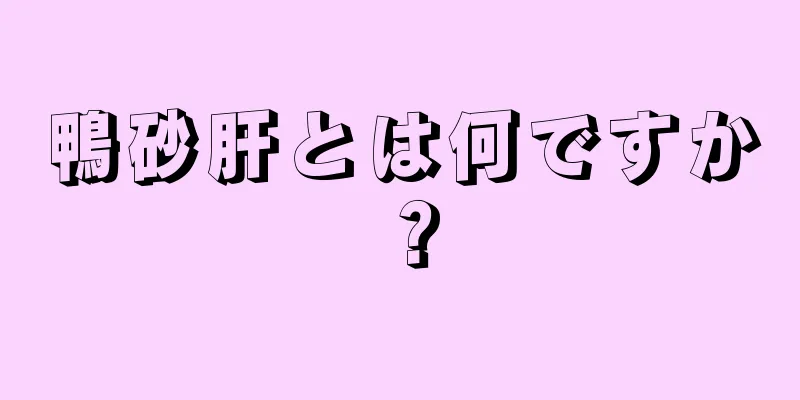 鴨砂肝とは何ですか？