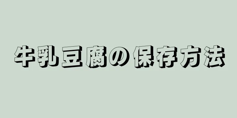 牛乳豆腐の保存方法