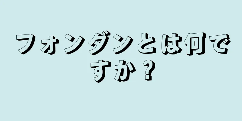 フォンダンとは何ですか？