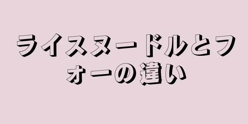 ライスヌードルとフォーの違い