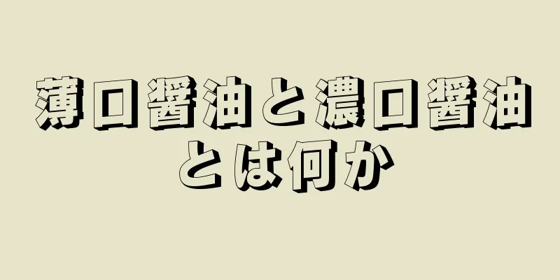 薄口醤油と濃口醤油とは何か