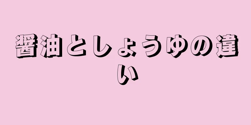 醤油としょうゆの違い