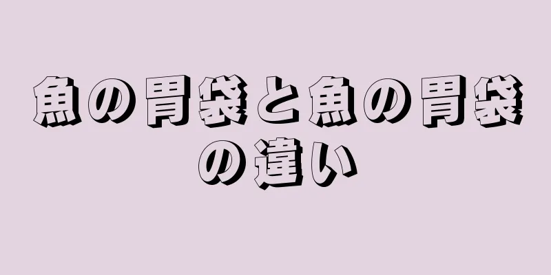 魚の胃袋と魚の胃袋の違い