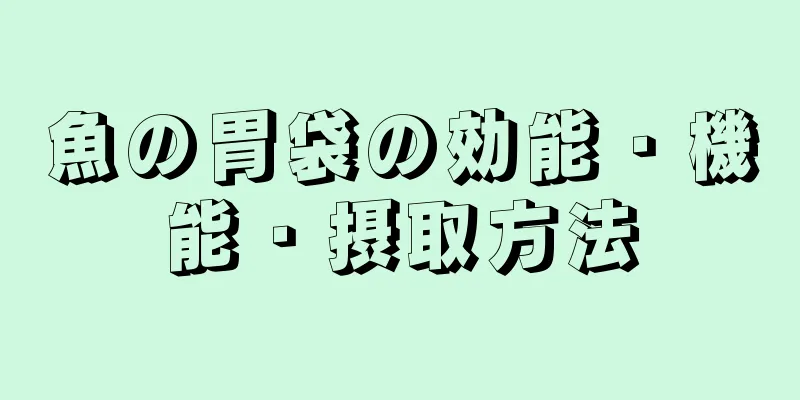 魚の胃袋の効能・機能・摂取方法