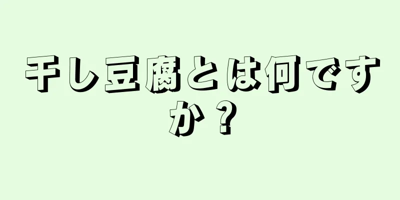 干し豆腐とは何ですか？