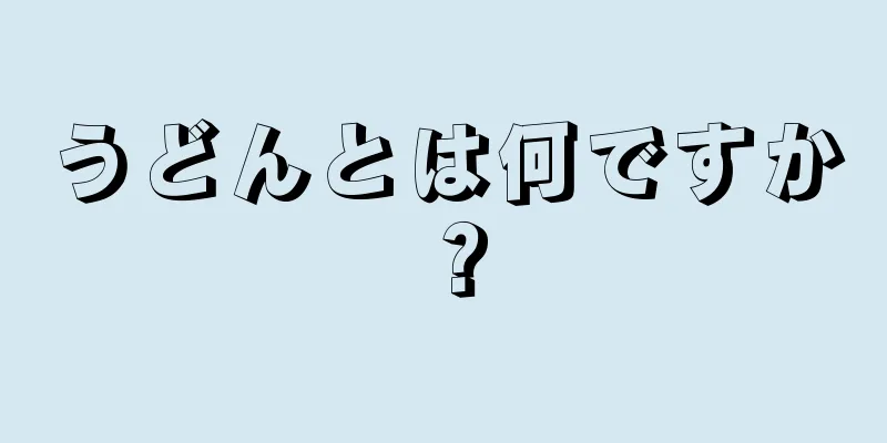 うどんとは何ですか？