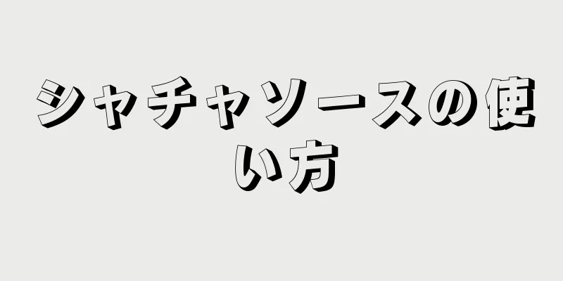 シャチャソースの使い方