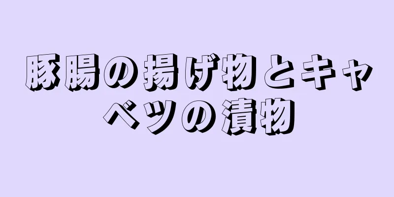 豚腸の揚げ物とキャベツの漬物