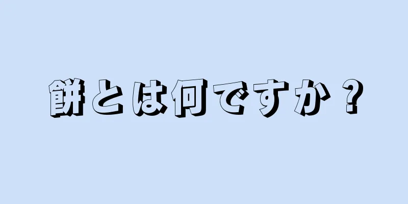 餅とは何ですか？