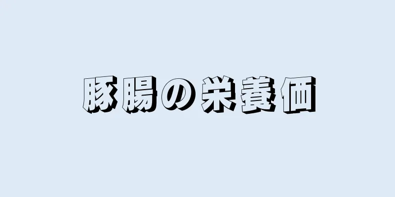 豚腸の栄養価