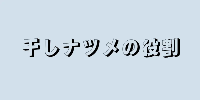 干しナツメの役割