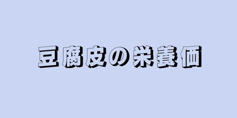 豆腐皮の栄養価