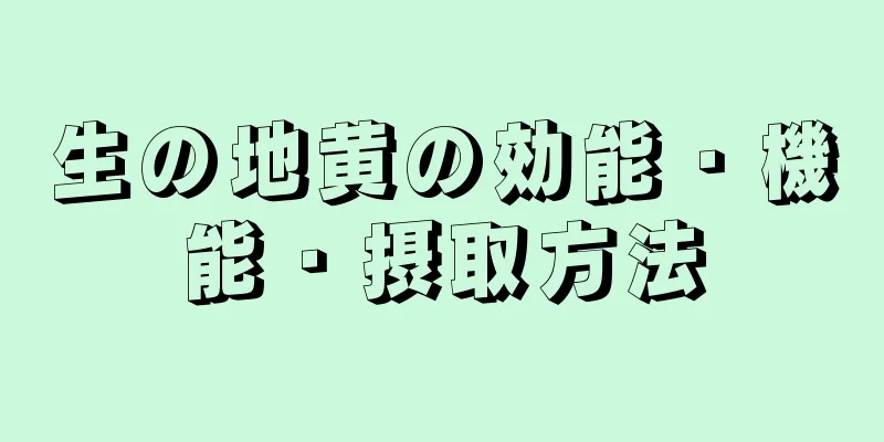 生の地黄の効能・機能・摂取方法