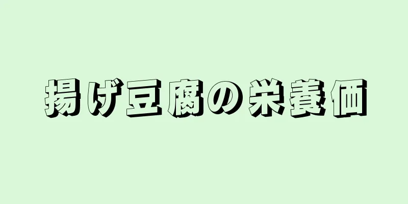 揚げ豆腐の栄養価