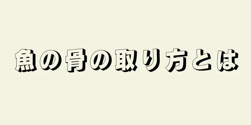 魚の骨の取り方とは