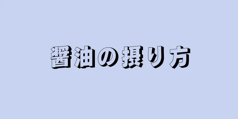 醤油の摂り方