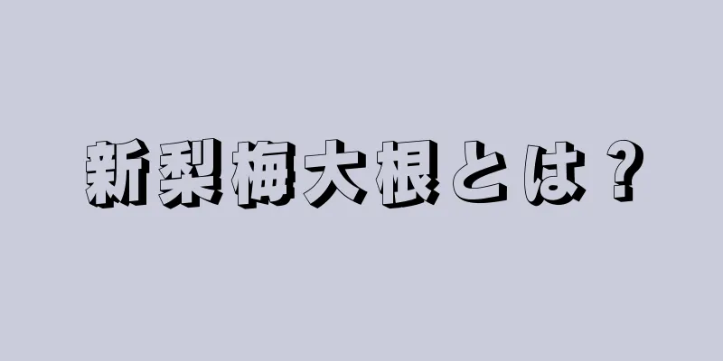 新梨梅大根とは？