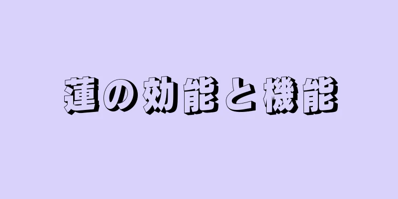 蓮の効能と機能