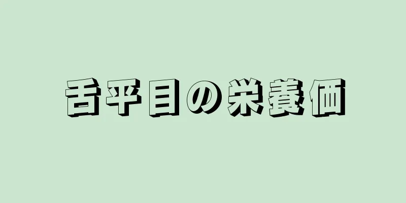 舌平目の栄養価