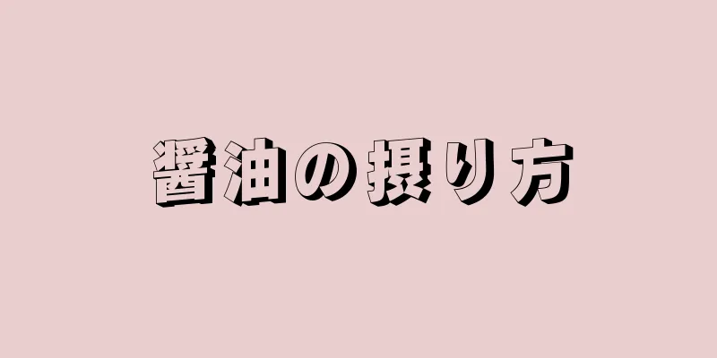 醤油の摂り方