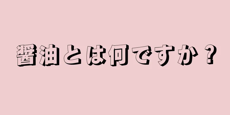 醤油とは何ですか？