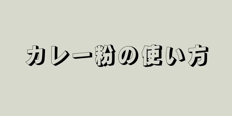 カレー粉の使い方