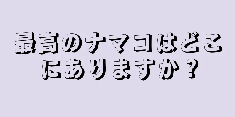 最高のナマコはどこにありますか？